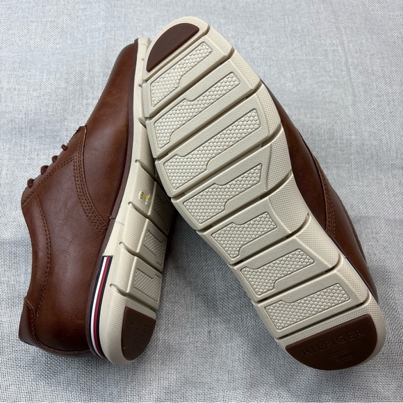Tommy Hilfiger Brown Leather Derby Oxfords